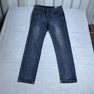Wthinlee Mens Straight Jeans Blue Stretch Denim Classic Whiskered Size 30